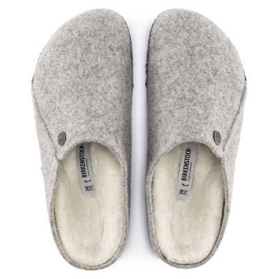 11. Birkenstock Zermatt Light Gray Wool Felt Insulated Men's/Women's Slippers Regular Wide (1015092)