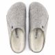 11. Birkenstock Zermatt Light Gray Wool Felt Insulated Men's/Women's Slippers Regular Wide (1015092)