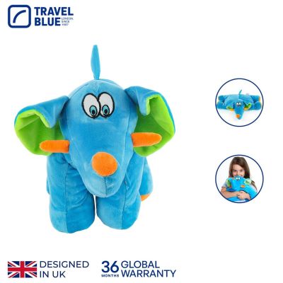 5. TRAVEL BLUE TRUNKY ELEPHANT TRAVEL PILLOW FOR CHILDREN