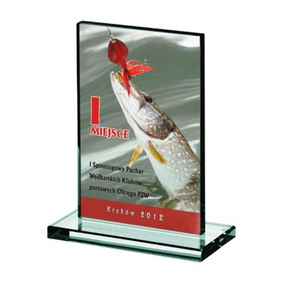 12. "Glass Trophy with Color Print LuxorJet Glass Trophy with Color Print LuxorJet Trof"