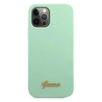 3. Guess Metal Logo Script Case for iPhone 12 Pro Max 6.7" - Green