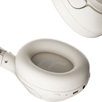 9. QCY H3 Over-Ear Headphones with ANC Bluetooth 5.4 Hi-Res Audio - White