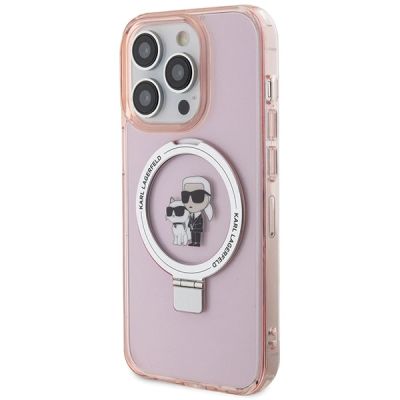 2. Karl Lagerfeld KLHMP15XHMRSKCP iPhone 15 Pro Max 6.7" pink/pink hardcase Ring Stand Karl&Choupette MagSafe