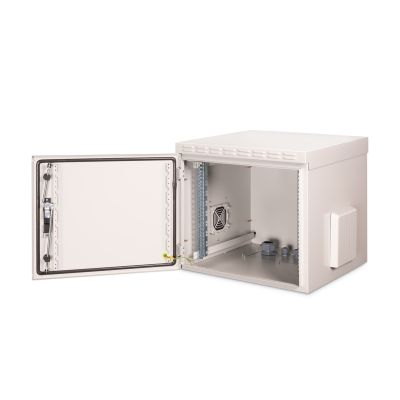 18. Digitus 19" 9U 600x600 wall-mounted network cabinet, solid door, gray, undivided, assembled, IP55, 100kg