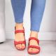 3. Red Velcro leather sandals W Helios 205