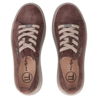 5. Women's brown leather sneakers on the platform Filippo DP7982