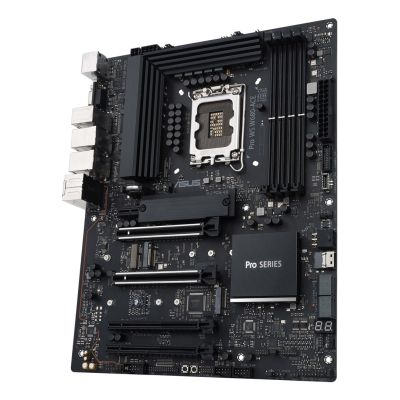 7. ASUS Pro WS W680-ACE W680 (LGA 1700) ATX motherboard, 2x PCIe 5.0, 3x PCIe 4.0, 3x PCIe 4.0 M.2 slots, 2x USB 3.2 Gen 2, 4x USB 3.2 Gen 1, 2x USB 2.0, 2x 2.5 Gb Ethernet, 1x SlimSAS, 4x SATA, HDMI, DisplayPort and VGA