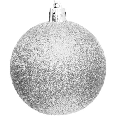 38. DECORATIVE PLASTIC BALL 6CM SET 35 PCS SILVER