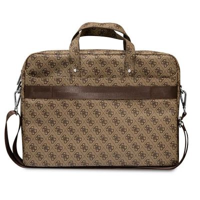 3. Guess Saffiano 4G Triangle Logo bag for a 16'' laptop - brown