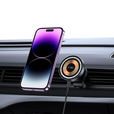 8. Tech-Protect MM15W-V5 Car Phone Holder with MagSafe 15W Inductive Charger for Air Vent - Black