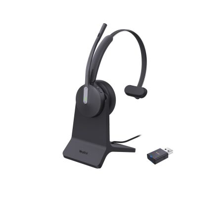 Yealink WH64 Hybrid Mono with Charging Stand Headset Wireless Headband Office/Call Center Micro-USB Bluetooth Black