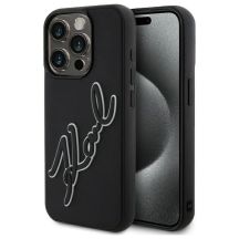 Karl Lagerfeld 3D Rubber Signature Case for iPhone 15 Pro - Black