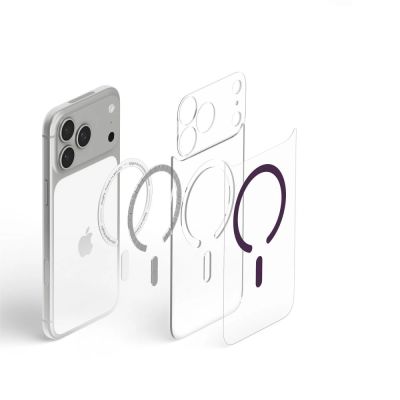 7. Spigen Ultra Hybrid Mag MagSafe Case for iPhone 18 Pro / 17 Pro – Clear Burgundy