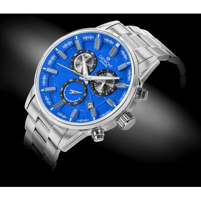 2. Men's Watch Giewont Chronograph Sapphire Silver Blue GW4580-B3