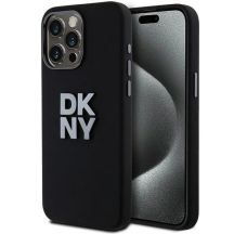 DKNY Liquid Silicone Metal Logo iPhone 15 Pro Case - Black