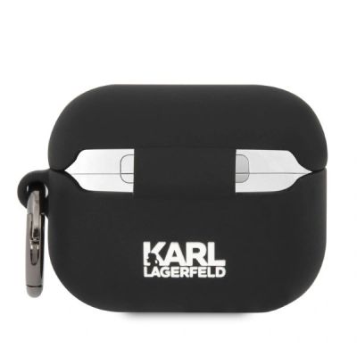 2. Karl Lagerfeld Silicone Karl Head 3D Case for AirPods Pro Cover - Black