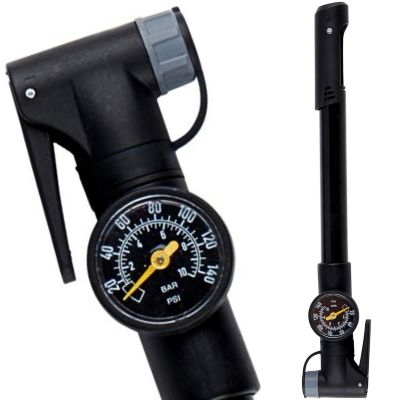 DUNLOP MINI BICYCLE PUMP WITH MANOMETER 120 psi (8 bar) BLACK