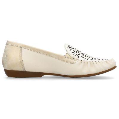 27. Rieker W RKR658 comfortable leather openwork shoes, beige