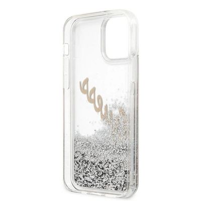 8. Guess GUHCP12LGLVSSI iPhone 12 Pro Max 6.7" silver/silver hardcase Glitter Vintage Script