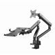 4. GEMBIRD ADJUSTABLE DESK ARM/MOUNT FOR 2 MONITORS + NOTEBOOK SHELF 17–32, VESA 100 X 100 MM, UP TO 8 KG