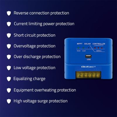 5. QOLTEC MPPT 15A CHARGE CONTROLLER FOR POWERING DC RECEIVERS AND CHARGING 12V/24V BATTERIES | LIFEPO4