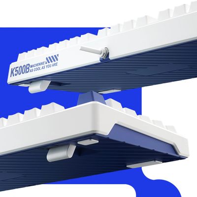 13. Machenike K500B-B87 Wired Mechanical Gaming Keyboard with Backlight, Red Switch - White