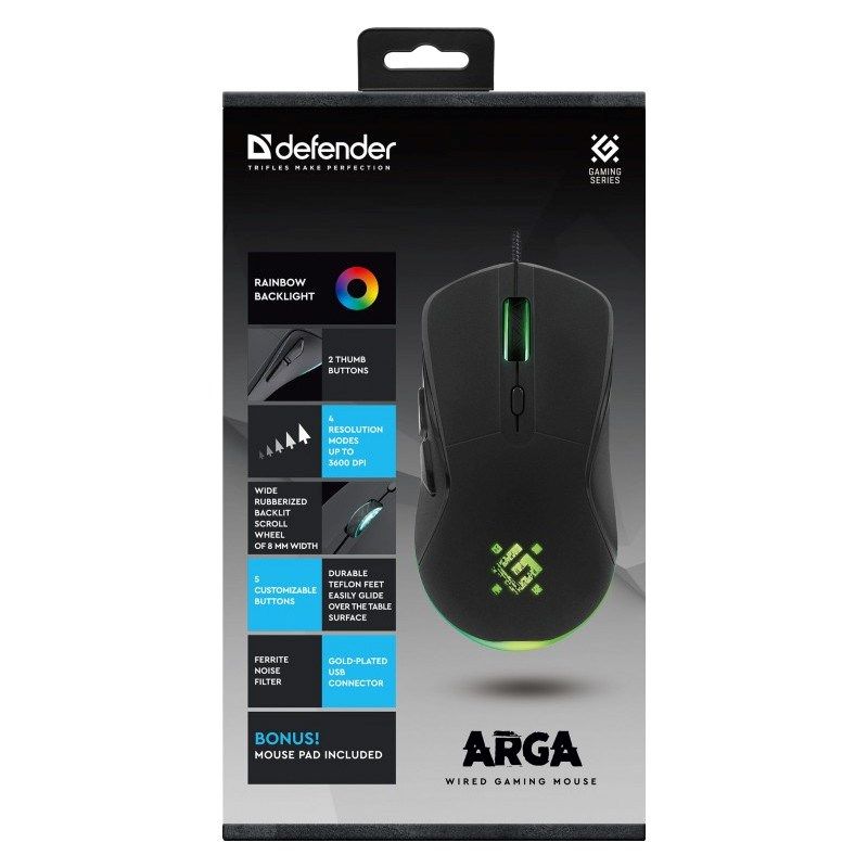 3. DEFENDER GM-049 ARGA OPTIC 3200 dpi 6P Mouse