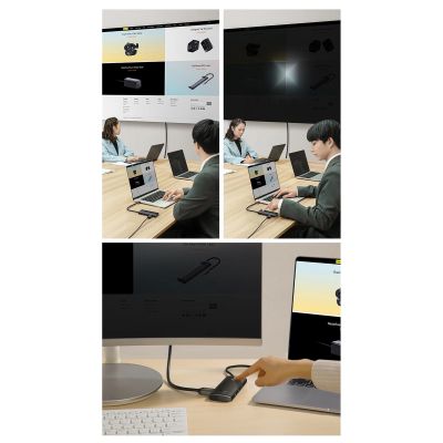 14. Baseus Lite Series multifunctional HUB USB Type C - 2 x USB 3.0 / USB Type C PD / HDMI 1,4 / SD / TF white (WKQX050102)