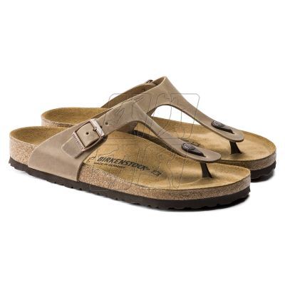 Birkenstock Gizeh Oiled Leather Tobacco Brown Narrow Women's Flip-Flops (0943813)