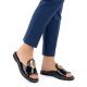 5. Women's patent leather black flip-flops with decoration M.Daszyński MR2266-5
