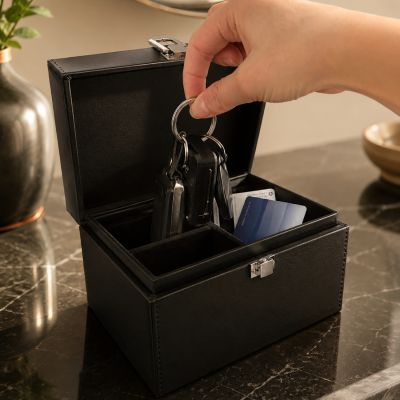 3. Wozinsky WPB-R16 RFID Blocking Box for Keyless Keys with Compartments 16x12x9 cm - Black