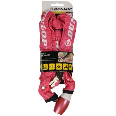 2. DUNLOP BICYCLE LOCK CHAIN LOCK 120CM LENGTH - PINK