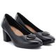 4. Black leather pumps with a block heel, Potocki JE19511