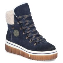 Rieker Y6347-14 Navy Blue Waterproof Leather Women's Ankle Boots