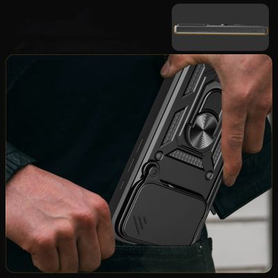 7. Hybrid Armor Camshield iPhone 17 Pro Case with Stand and Camera Cover - Black