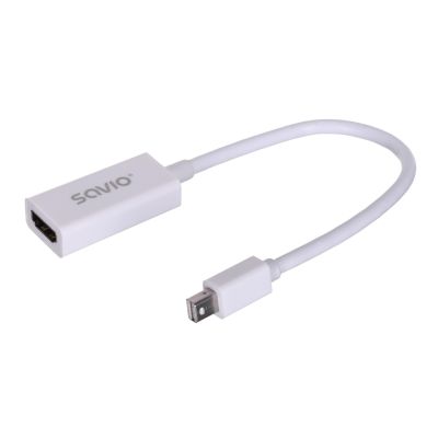 SAVIO cl-57 Adapter (Mini DisplayPort M - HDMI F; 0.10m; white)