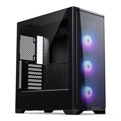 PHANTEKS Eclipse G370A PC-Gehäuse, Midi-Tower, SSI-EEB, RGB, Tempered Glass - inklusive 3x 120-mm-Lüfter, black