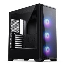PHANTEKS Eclipse G370A PC-Gehäuse, Midi-Tower, SSI-EEB, RGB, Tempered Glass - inklusive 3x 120-mm-Lüfter, black