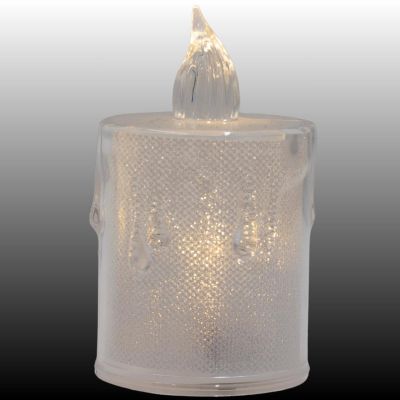 10. DECORATIVE CANDLE 8 CM TRANSPARENT WARM WHITE 1 LED
