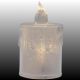 10. DECORATIVE CANDLE 8 CM TRANSPARENT WARM WHITE 1 LED