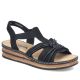 Women's black elastic strap sandals Rieker 62969-00