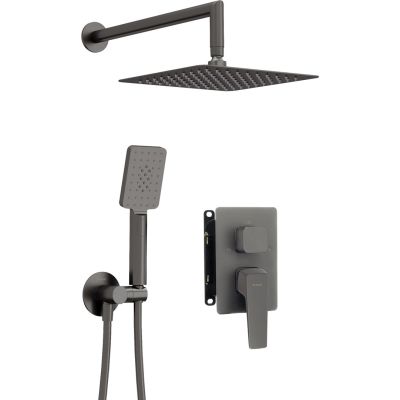 Concealed shower set with mixing box