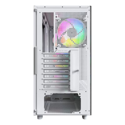 4. Montech XR Wooden PC Case, Midi-Tower, ATX, ARGB, Tempered Glass - White