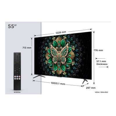 36. TCL 55C6K QD-Mini LED TV 55" 4K Ultra HD Google TV Dolby Atmos DVB-T2 Metallic