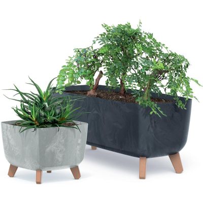 3. GRACIA SQUARE CONCRETE EFFECT FLOWER POT 39x39CM