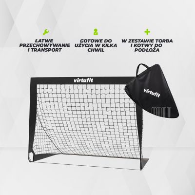 30. VIRTUFIT FOLDABLE SOCCER GOAL SET - SOCCER GOALS - 120 X 90 CM