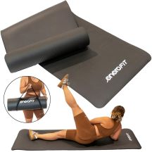 FITNESS MAT NBR ANTI-SLIP 183x61x1.5CM BLACK + ENERO FIT COVER