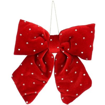 2. RED DECORATIVE BOW 15x17CM MICA