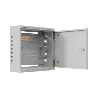 8. LANBERG TPR 10" installation cabinet with mesh panel 340X340X140, grey (assembled)