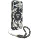 3. Guess Palm Trees Triangle Pearl Strap MagSafe case for iPhone 16 black